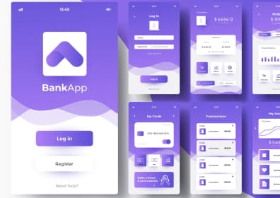seven tabs of the bank's mobile application