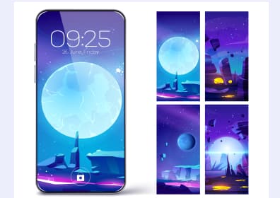 Five mobile screensavers